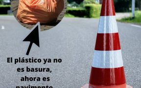 Plástico es usado para hacer carreteras