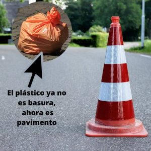 Plástico es usado para hacer carreteras